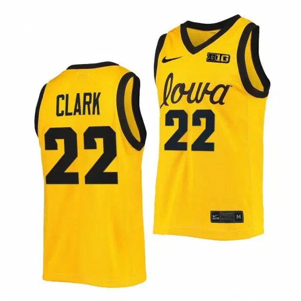 Caitlin Clark Iowa Hawkeyes #22 Nike Gold Alternate College Basketball Jersey - Men's & Youth
